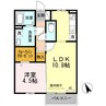 サン　エクセル　D棟 1LDKの間取り