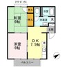 セジュールアンヌ　C棟 2DKの間取り