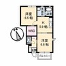 シャーメゾン大山 B棟 2Kの間取り
