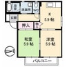 コンフォートヴィラ A棟 2Kの間取り