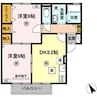 ナル・グランデU　D棟 2DKの間取り