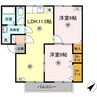 ラルカンシェル　B棟 2LDKの間取り