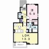 ブリッサ　B 1LDKの間取り