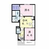 ブライト　スクエア　Ⅱ 2DKの間取り