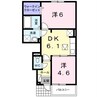 ブライト　スクエア　Ⅱ 2DKの間取り