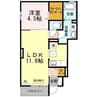 コルサージュ 1LDKの間取り