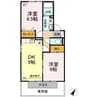 コンフォート　Ⅲ棟 2DKの間取り