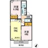 コンフォート　Ⅲ棟 2DKの間取り
