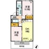 コンフォート　Ⅲ棟 2DKの間取り