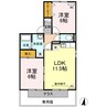 コンフォート　Ⅲ棟 2LDKの間取り