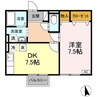 コーポ門脇２ 1DKの間取り