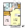 シェルシェ 1LDKの間取り