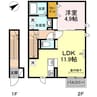 シュクル 1LDKの間取り