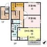 ブルーム米原　A棟 2DKの間取り