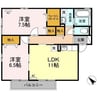 プリシェール　A棟 2LDKの間取り