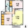 ミキカメディアマンションA 2LDKの間取り