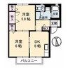 第二双葉ハイツ　B棟 2DKの間取り