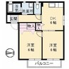 ファミーユ中野　B棟 2DKの間取り