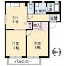 ファミーユ中野　B棟 2DKの間取り
