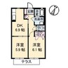 プログレス　A棟 2DKの間取り