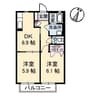 プログレス　A棟 2DKの間取り