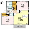 リビングタウン皆生　A棟 2LDKの間取り