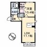 クリスタル・クロスバレー 1LDKの間取り