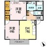 ウィルモア皆生S 2DKの間取り