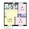 ローブレS・T 2LDKの間取り