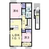 サンビジウム　Ⅱ 2LDKの間取り