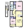 メゾン　ヌーベルⅡ 2LDKの間取り