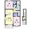 プリンセチア　Ⅲ 2LDKの間取り