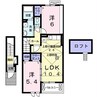 シャンドゥフルール 2LDKの間取り