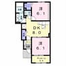 アフル シェード 2DKの間取り