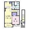 アンベリール Ⅴ 1LDKの間取り