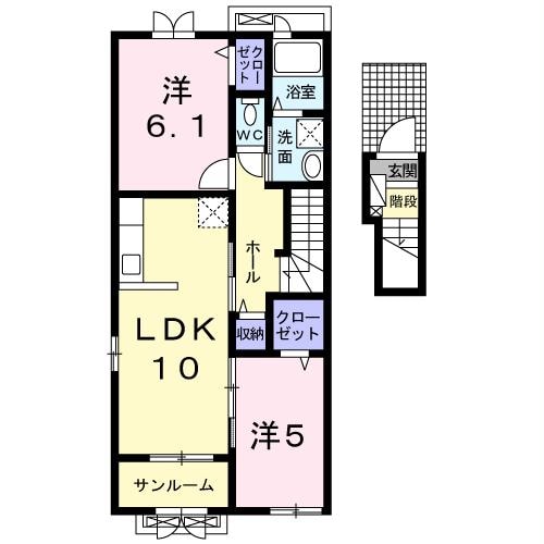 間取り図 リュミエール・デュ・ソレイユA