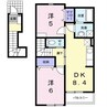 プリティハウスY3 2DKの間取り
