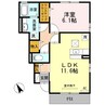 エストマルス　A棟 1LDKの間取り