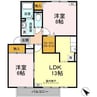 コンフォート松本 2LDKの間取り
