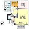 スプリングガーデン 1LDKの間取り