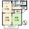 メゾン　アイ　ファミーユA棟 2Kの間取り