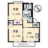 ディアスB棟 2DKの間取り