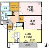 ジュエル　サファイア 2LDKの間取り