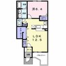 チェリーブロッサム 1LDKの間取り