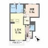 シャーメゾンMCS旗ヶ崎 1LDKの間取り