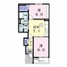 アンベリール　I 2DKの間取り