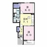 アンベリール　I 2DKの間取り