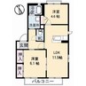 アメニティーハウス 2LDKの間取り