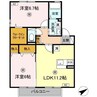 リンデンバウム　B棟 2LDKの間取り