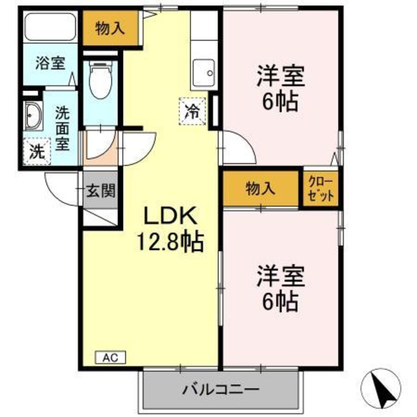 間取図 エクセルハイム　B棟